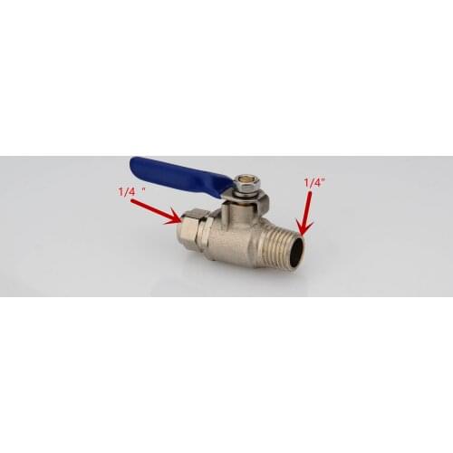 Brass Mini Shut Off Ball Valve 1/4'' 3/8'' Female to Male Threaded Air Water Oil Flow Control Plumbing Fitting
