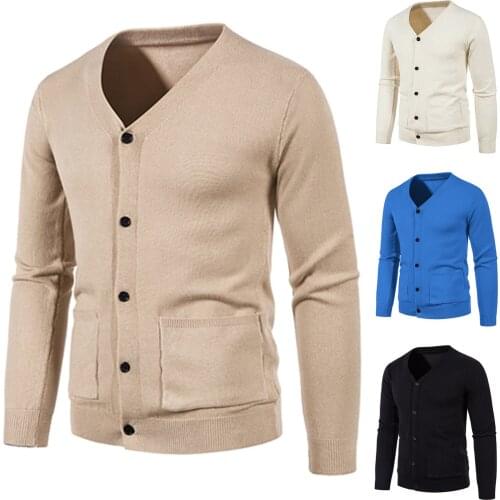 Men Cardigan Autumn Male Outwear Mens Sweaters V-neck Argyle Retro Japanese Trendy All-match Casual Cozy blusa de frio masculino