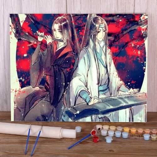 Mo Dao Zu Shi DIY Paint By Numbers Package Acrylic Paints 50*70 Boards By Numbers Handmade For Children Wall Wholesale