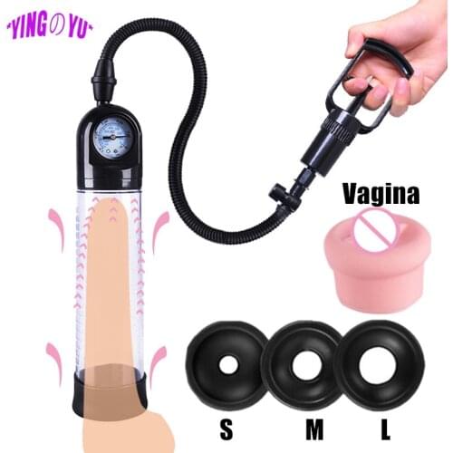 Penis Pump Dick Enlargement Penis Extender Male Masturbator Sex Shop Penile Enlarger Vacuum Pump Sex Toys For Men Adult Games