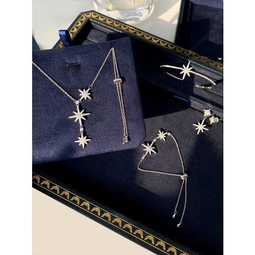 2020 new sterling high-end brand jewelry six-pointed star necklace women romantic high-end luxury jewelry