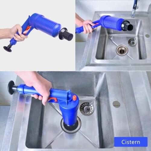 Air Pump Pipe Plunger Drain Cleaner Sewer Clogged Remover Bathroom Kitchen Toilet Cleaning Tool