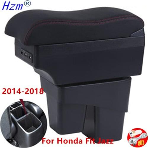 Arm Rest For Honda Fit Jazz 2014-2020 Hatchback Armrest Center Centre Console Storage Box with USB Charging 2015 2016 2017 2018
