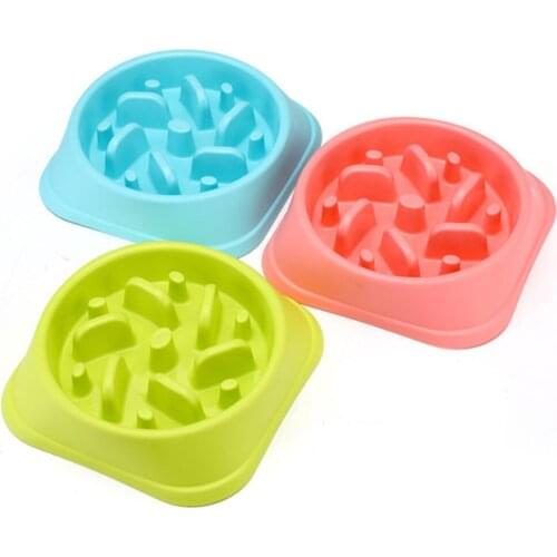 2Pcs/Lot Portable Pet Dog Cat Feeding Food Bowls Puppy Slow Down Eating Feeder Dish Bowel Prevent Obesity Dogs Supplies