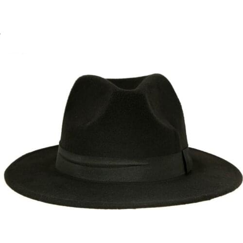 Halloween Party Vintage Classic Felt Jazz Fedoras Hats Large Brim Cowboy Panama For Women Men Black Red Trilby Bowler Top Hat
