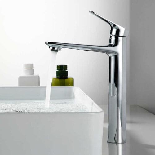 Bathroom sink mounted deck faucet basin of hot water and cold faucets mixer chrome lavatory pia bronze single bore
