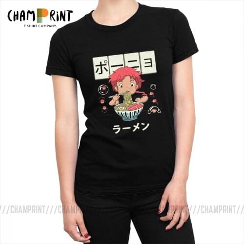 Sosuke Noodle T-shirt for Women Ponyo On The Cliff Basic Popular Fashion Street T Shirt Harajuku Tees Top Funny Female Clothes