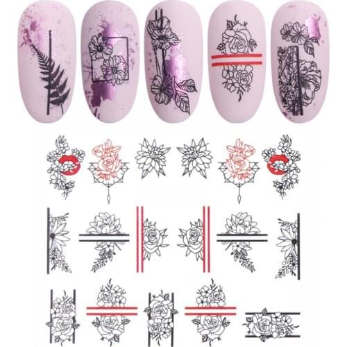 Waterproop Nail Sticker Fresh Flower Leaf Nail Stickers Nail Art Decal Stylish Manicure Decoration наклейки на ногти