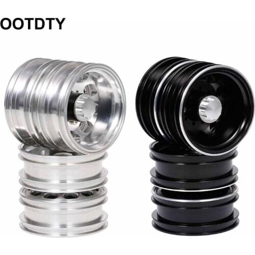 4Pcs Toy Car 10-Hole Hub Rear Wheel CNC Alloy Wheel Hub Rim for 1/14 RC Car Tamiya Tractor Truck Installation Upgrade Modificati