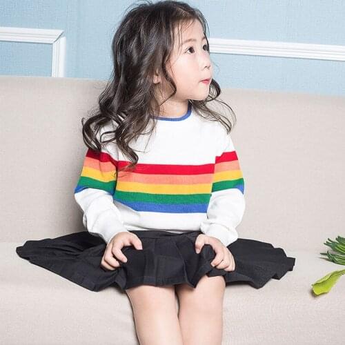 Baby Girls Sweaters Kids Knit Pullovers Rainbow Knitwear 2021 Fashion Children Clothing Christmas Sweaters Boys New Year Sweater