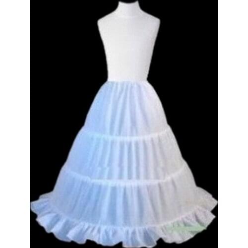 A-line Children Petticoats For Flower Girl Dress In Stock White Wedding Accessories 3 Hoops Kids Girls Crinoline Underskirt