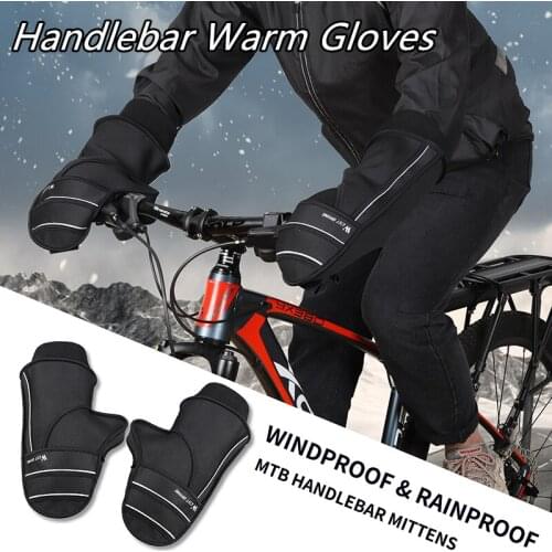Winter Reflective Windproof Bicycle Handlebar Gloves Outdoor Waterproof Motorcycle Warm Grip Cover