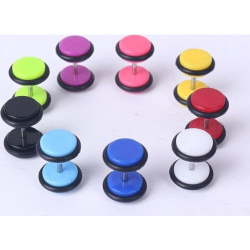 10PC Stainless Steel Fake Ear Plugs and Tunnels Piercing Fake Piercing Tragus Cartilage Ear Stud Ear Gauge Piercing Body Jewerly