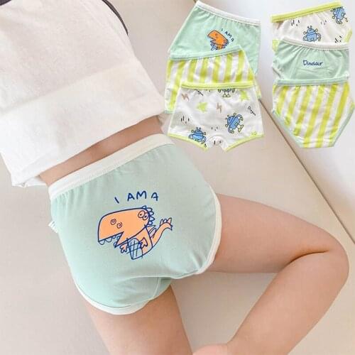 3Pcs/lot Kids Panties For Boys Cotton Cute Underwear Baby Dinosaur Briefs Toddler Funny Shorts Boxers Underpants Child Clothing