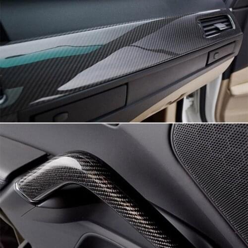 5D Ultra Shiny Glossy Black Carbon Fiber PVC Waterproof Car Wrap Sticker Decal DIY Car Accessories 152cm x 30cm