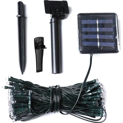 72LEDs Warm Light Solar-Powered Light Parasol Umbrella String Lights For Outdoor Garden Beach Coffee Shop Pointed Ground Stake