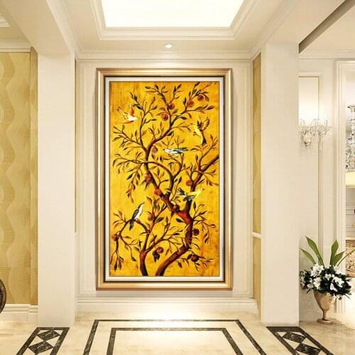 Abstract Golden Forest Landscape Canvas Painting Nordic Creative Posters And Prints Modern Home Elegant Room Decoration Pictures