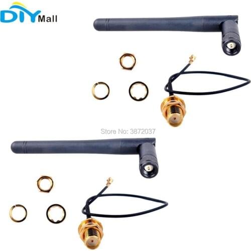 2pcs/lot 868MHz 915MHz LoRa Antenna 2dBi IPEX U.FL to Female SMA Cable for Lora32u4 II Lora Module