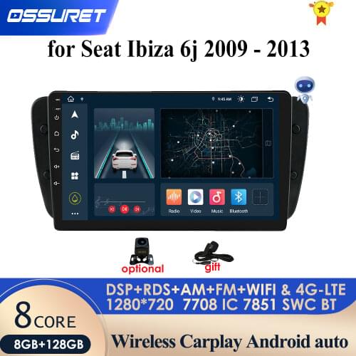 4G+64GB Android 10.0 Car Radio Multimedia Video Player For Seat Ibiza 6j 2009-2013 Navigation GPS 2din autoradio NO dvd RDS WIFI