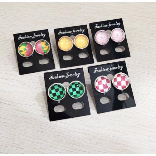 Hot Anime Demon Slayer Earrings Kimetsu no Yaiba Kamado Nezuko Tanjirou Ear Stud Clip Ghost Blade Eardrop Jewelry