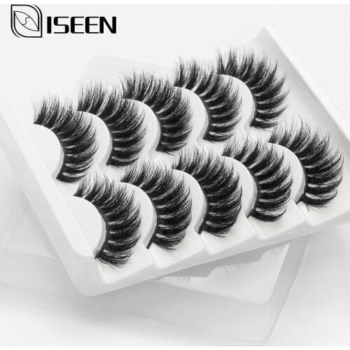ISEEN Eyelashes 5 Pairs False Eyelash Faux Mink Lashes Natural Long Mixed Style 10-15mm Beauty Tool Eye Makeup Wholesale