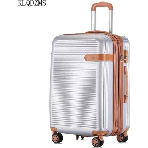 KLQDZMS rolling luggage new 20/24/28inch trolley bag zipper scratch-resistant suitcase high capacity travel luggage on wheels