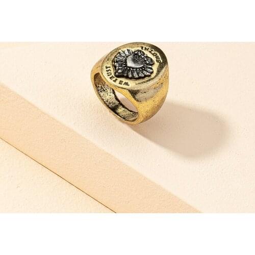 2021 Ins Two Tone Heart In Love With Trust Letters Knuckle Finger Piercing Rings Trendy Korean Fashion Women Party Jewelry