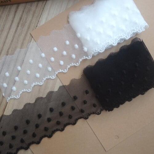 1Yards New Embroidery Lace Fabric Guipure Dot Lace Fabric 6cm Lace Ribbon Trim Sewing Accessories For Dress encaje dentelle PQ15