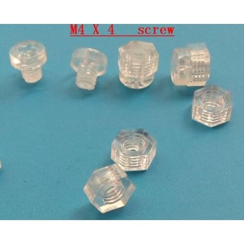 M4 X 4 mm Transparent plastic screw round head clear thread Home Light isolation DIY LED wire cable fastener M3 M5 M6 bolt nut