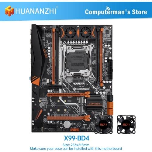 HUANANZHI X99 BD4 X99 Motherboard Intel XEON E5 LGA2011-3 All Series DDR4 RECC Non-ECC Memory supports NVME NGFF Workstation
