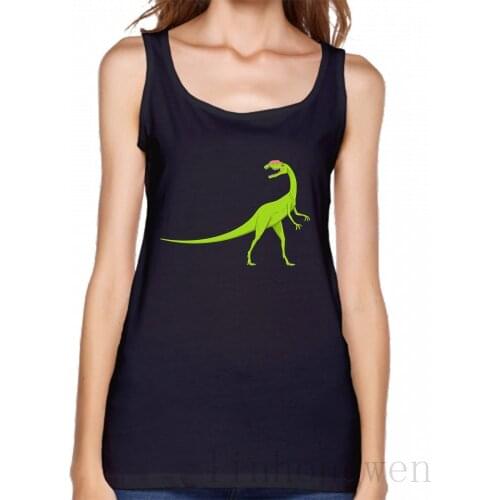 Green Dinosaur Tank Top Printing Anti-Wrinkle Cool Girls Summer Plus Size 4xl Tops Tee Fashion Vest