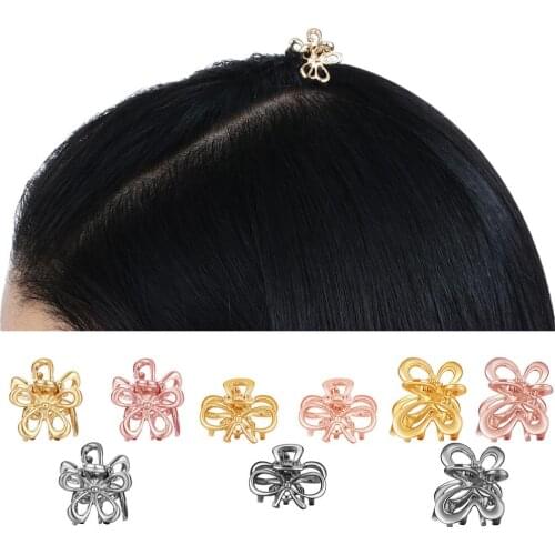 Tiny Hair Claw Metal Mini Small Flower Bowknot Butterfly Hair Clips for Women Girls Gold Hairpins Barrettes Crab Accessories