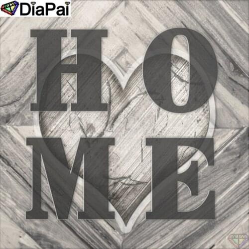 DiaPai 100% Full Square/Round Drill 5D DIY Diamond Painting "Text heart" Diamond Embroidery Cross Stitch 3D Home Decor A18571