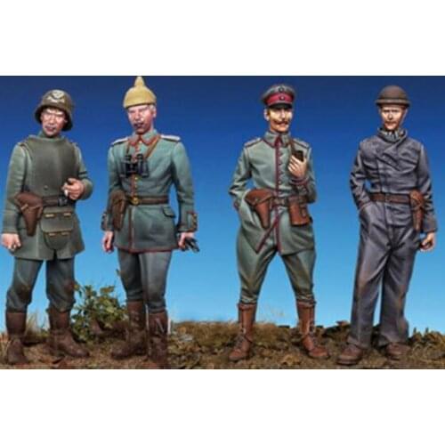 1/35 Resin Model Building Kit Figure Officer and Soldiers