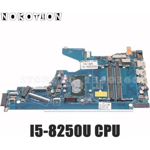 NOKOTION For HP 15-DA Laptop Motherboard L20369-001 L20369-601 EPK50 LA-G07DP LA-G07EP SR3LA I5-8250U CPU DDR4