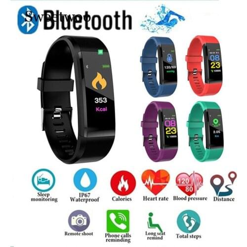 2019 New Color Screen Smart Bracelet Sports Pedometer Watch Fitness Running Walking Tracker Heart Rate Pedometer Smart Band