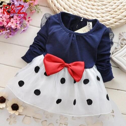 2020 Autumn Long-sleeved Baby Dress Polka Dot Gauze Skirt Girl Baby Infant Clothing Childrens Clothes For Little Girls