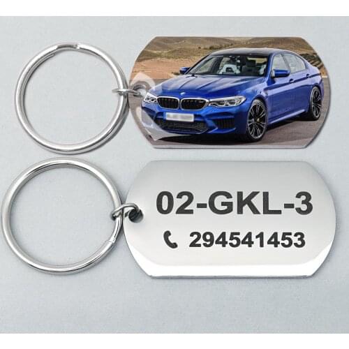 Personalized Number Plate Keychain Custom Your Car Photo Keychain Anti-lost Car Keyring Gift For Him Car License Plate Key Chain
