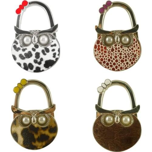 Useful Foldable Owl Hanger Bag Hook Handbag Holder Metal Table Hook 4 Color Convenient Compact Handbag Hanger 40