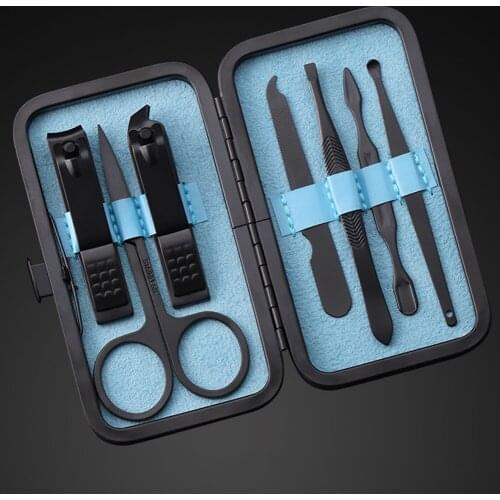 Portable 7pcs/set New Manicure Nail Clippers scissors Pedicure Set Travel Hygiene Kit Stainless Steel Nails Cutter Tool Set