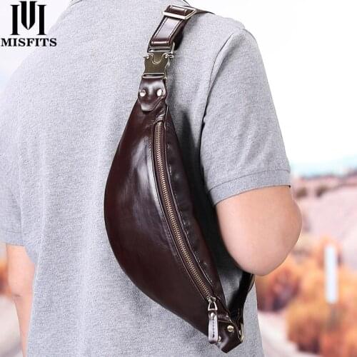 Quenya crazy horse cow leather men waist packs women chest bags travel fanny pack shoulder bags small waist bag for cell phone