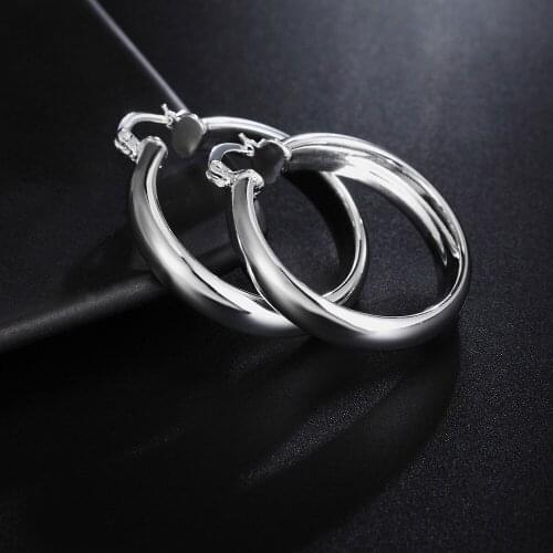 Simple Round Earrings Women silver plated Earrings Fashion Jewelry High Quality