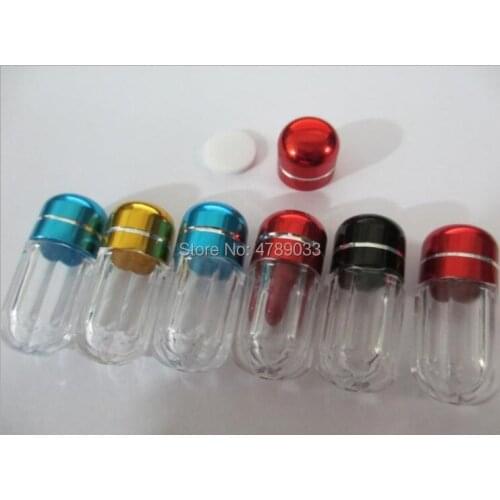 100/200pcs Empty Bottles Capsule Medical Bottle Shell 1ml Round Transparent Pill Cases Plastic Bottle Free Shipping