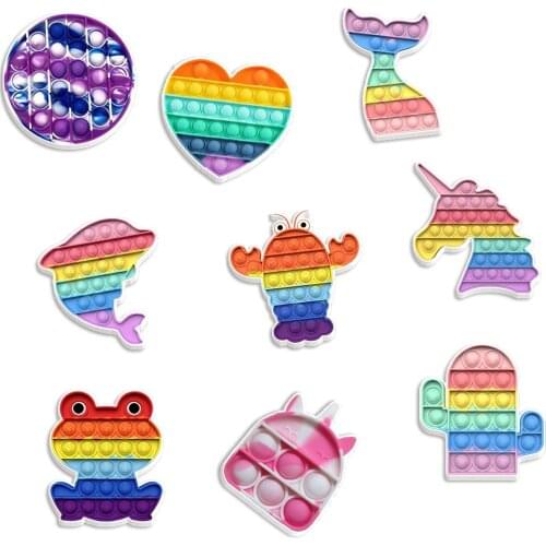 Rainbow Push Bubble Toys Flatback Resin Charms for Bow Scrapbooking Craft Making 30pcs