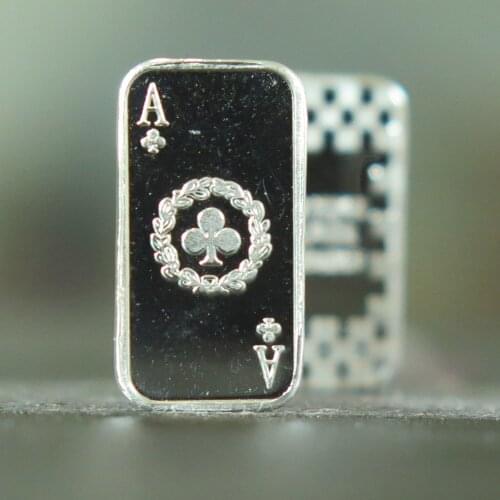 Best selling products 1 g silver ace clubs card bar bar for sale A025