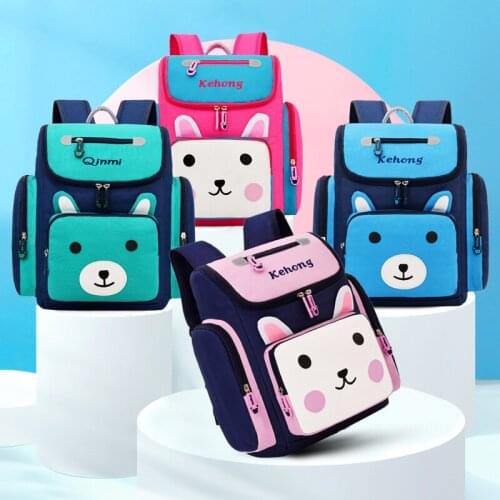 2021 Cute Rabbit School Backpack For Girls Boys Class 3-5 Russian Style Children Space Rucksack Kids Schoolbag Waterproof