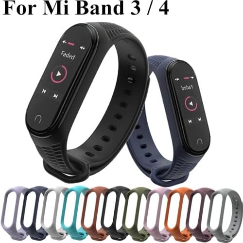 Aurora Silicone Wrist Strap Mi Band 4 3 Bracelet wrist strap for xiaomi Mi band 4 3 smart watch bracelet sport miband 4 3 Strap