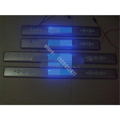 Blue light stainless steel LED Scuff Plate/Door Sill Door Sill fit for 2012-2017 Volkswagen Sharan Car styling