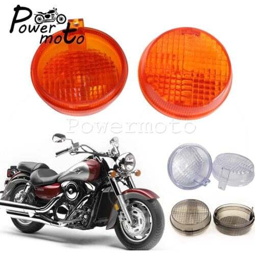 2x 2.75" Cruisers Turn Signal Lense Amber Smoke Clear Indicator Replace Lens For Kawasaki Vulcan 1600 VN1600 Honda VTX Aero 1300