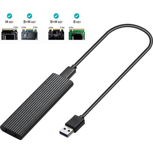 External Mobile Hard Disk Adapter M.2 NVMe SATA to USB3.1 SSD Case Aluminum Alloy Hard Drive Disk Enclosure Box